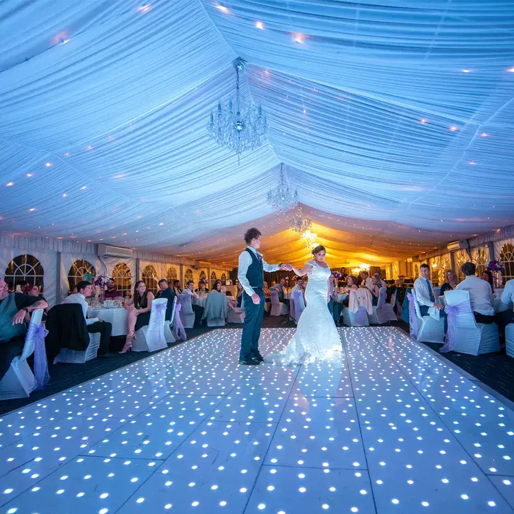 pista de baile iluminada glass panel led wireless starlight wedding dance floor for wedding party