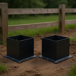 Support de poteau D0100X3RT42 en acier peint 4x4 pouces pour clôture en bois, lot de 4 - Product Image 2