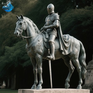 Sculpture de Don Quichotte grandeur nature en cuivre, laiton et bronze, personnalisée pour parcs et jardins, en métal, pour l'extérieur - Product Image 2