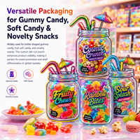 FDA GRS goedgekeurde, op maat bedrukte, geurbestendige, kinderveilige, food grade, gestanste mylar zakken, staande pouch