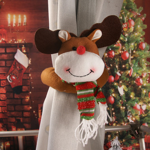 <b>Christmas</b> Cartoon Plush Curtain Tieback Santa Snowman <b>Reindeer</b> Doll Curtain Buckle For Home Window Xmas Decoration - Product Image 2