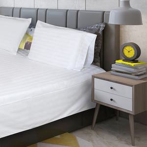 中国メーカーホワイトエジプト綿生地キングサイズシーツホテル用ソリッドベッドシーツ - Product Image 4