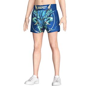 Pantalones cortos de Muay <span class=keywords><strong>Thai</strong></span> suaves de seda con diseño de dragón personalizado, ajuste cómodo para MMA Boxing Fight Kicking UFC - Product Image 4