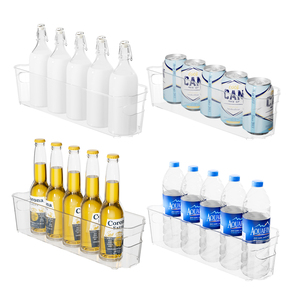 5pcs Clear Plastic Bins For Fridge, Freezer, Kitchen Cabinet, Pantry Organization and Storage, BPA Free refrigerator Organizer