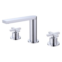 Robinet de lavabo moderne en chrome à poignée croisée, en laiton massif, réglable eau chaude/froide, robinet de lavabo de luxe pour salle de bain