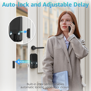 सिंगल डेडबोल्ट ट्यूया ऐप कंट्रोल स्मार्ट लॉक फिंगरप्रिंट पहचान इलेक्ट्रॉनिक कीपैड कीलेस एंट्री एल्यूमीनियम मिश्र धातु मल्टी-डोर - Product Image 5