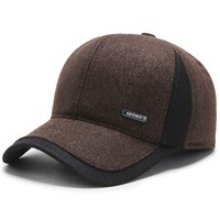 Gorra de Béisbol Deportiva Clásica de Lana Marrón de 6 Paneles para Hombre, Cómoda para Uso Diario, con Hebilla Metálica Ajustable