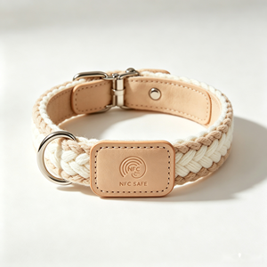Collier tissé réglable pour chien avec puce NFC et boucle en cuir pour chiens de petite, moyenne et grande taille - Product Image 1