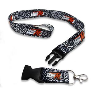 Porte-clés d'usine avec cordon court, clip métallique, boucle à sangle, porte-badge en jacquard tissé, transfert thermique, polyester, mobile - Product Image 4