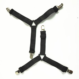 DANSKY Fixations de drap de lit élastiques ajustables personnalisées, attaches de coin en polyester pour matelas, clips pour un maintien sécurisé, noir/couleur personnalisée - Product Image 3