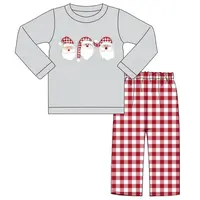 Новое поступление, комплект одежды для мальчиков с аппликацией Санта-Клауса на Рождество