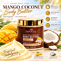 Krim Tubuh Alami Mangga Kelapa Ekstra Pemutih Pencerah Kulit Glowing Hyaluronic Acid Anti Penuaan Pengencang Kulit OEM ODM