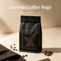 Sachet refermable en film polyester avec valve et soufflet latéral, sac en aluminium pour poudre de café, vente en gros