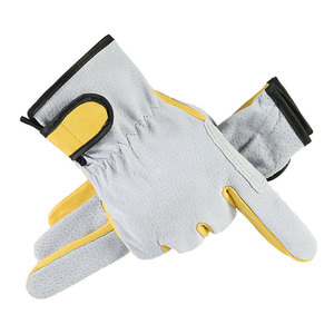 Gant en cuir de porc <span class=keywords><strong>hybride</strong></span> avec empiècements en cuir de chèvre, doublure en coton, poignet réglable, résistant aux perforations pour la cueillette de durian et de châtaignes, et l'agriculture - Product Image 6