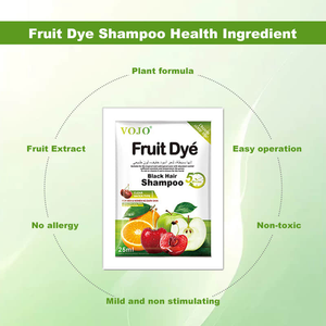 Shampoo colorant capillaire professionnel végétalien VOJO Apple sans ammoniaque ni PPD, 25 ml * 10, non collant pour le cuir chevelu, couleur noire, sachet - Product Image 2