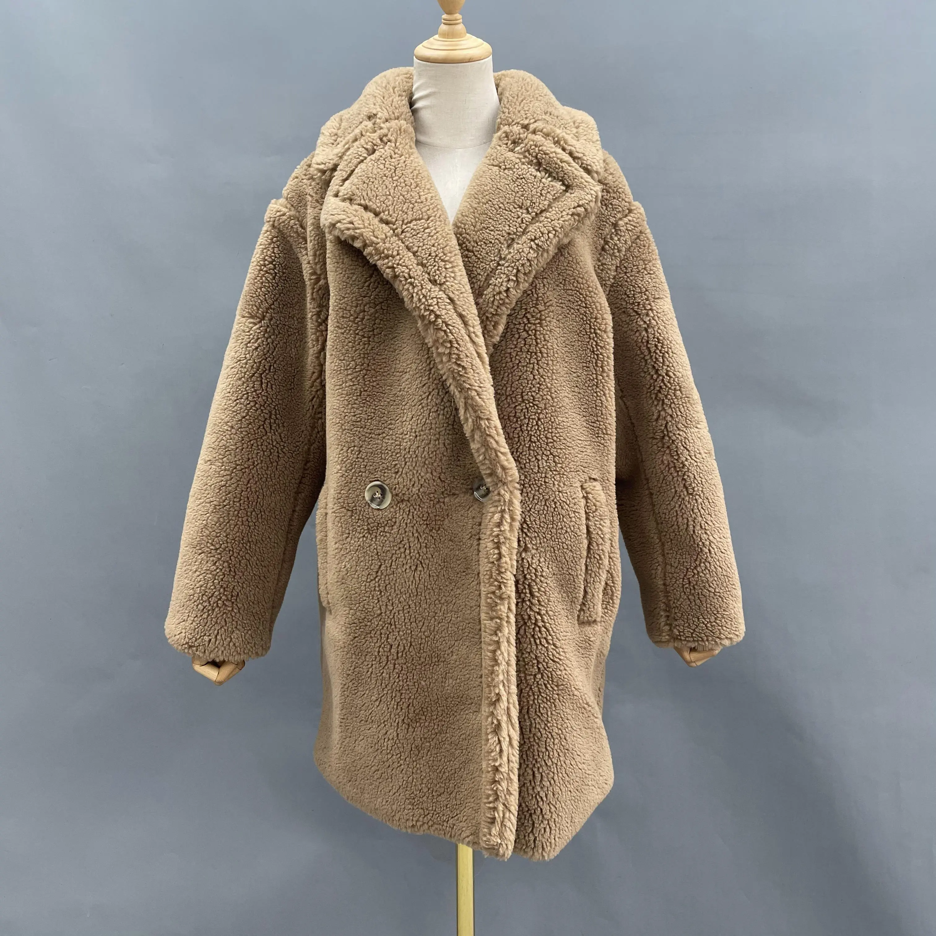 Herfst Winter Teddybeer Zacht Bont Overjas Vrouwelijke Shearling Teddyjas