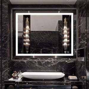 Đương đại tùy chỉnh kính không Khung Gương phòng tắm Led cảm biến cảm ứng ánh sáng chuyển đổi ống kính nhôm hiện đại-Ổ cắm nhà máy - Product Image 1