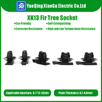 Nouveaux clips de connexion XK13 en nylon 66 noir avec prise en forme de sapin pour trou ovale de 6-7x12-13 mm, épaisseur de plaque de 0,7-4 mm, certifiés CE