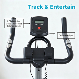 Vélo de spinning portable à résistance par friction silencieuse 6 kg, équipement de fitness cardio pour entraînement en salle de sport - Product Image 5
