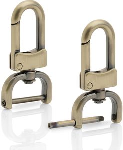 CRAFTMEMORE Pcs Detachable Snap Hook Swivel Clasp W Screw Bar VT <b>Bag</b> <b>Strap</b> Hardware <b>Replacement</b> Inch Brushed Brass - Product Image 1