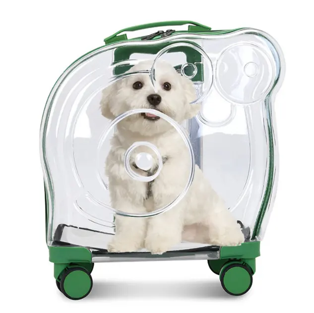 Factory wholesale high quality portable customized pet carrier bag with detachable wheels