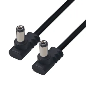Cable de alimentación de Audio de 5v CC, conector 5521 5525, codo de ángulo recto a ángulo, forma de L, cable de cobre para chaqueta europea, cable de alimentación de CC de PVC