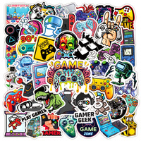 50 Pegatinas de Graffiti de Controladores de Videojuegos Clásicos, Impermeables, Autoadhesivas, de Vinilo PVC para Decorar Botellas de Agua y Patinetas
