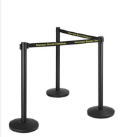 Luxe haut de gamme aéroport supermarché centre commercial noir métal contrôle des foules barrière file d'attente ligne ceinture bannière support corde ceinture rétractable