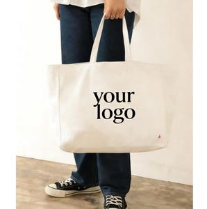 Customized environmentally friendly foldable oversized large capacity <b>thick</b> casual cotton canvas shopping tote bag - Product Image 1