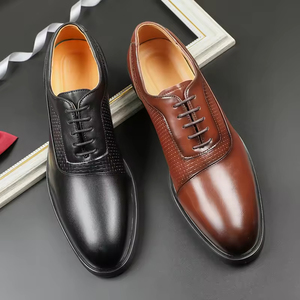 Chaussures Richelieu en Cuir pour Hommes, Luxueuses et de Haute Qualité, Fabriquées à la Main, à Trois Coutures, Style Business Décontracté, à Lacets, Fermeture Fermée - Product Image 3