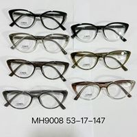 Monture de lunettes esthétique chic, style œil-de-chat tendance, en TR90 avec charnières métalliques renforcées pour boutique