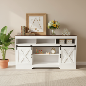 ตู้วาง<span class=keywords><strong>ทีวี</strong></span>แบบประตูบานเลื่อนสไตล์โมเดิร์นสีขาวพร้อม<span class=keywords><strong>ชั้น</strong></span><span class=keywords><strong>วาง</strong></span>ของ - Product Image 1