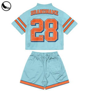 Kundenspezifisches Herren Boxy <span class=keywords><strong>Jersey</strong></span> T-Shirt im Streetwear- und Sportswear-Stil mit Personalisierter Polyester-Stickerei und Sublimationsdruck, American-Football-Trikot - Product Image 5