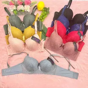 Model EM122 uang 1.53 dolar, ukuran 38-44 memiliki stok Push Up cakupan penuh renda wanita nyaman empuk murah Cina Underwire Bra