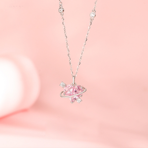 Love Planet Pearl Necklace Chains 14K Gold Plated for Women Girls Dainty Celestial Romantic Jewelry Minimalist Space <strong>Gift</strong> - Product Image 5