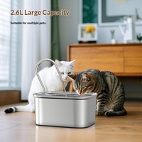 Fontaine à eau intelligente pour animaux de compagnie en acier inoxydable, grande capacité, distributeur d'eau pour chats et chiens avec filtration automatique, design détachable