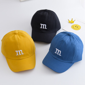 Casquette bébé en PVC 6 panneaux, toutes saisons, <span class=keywords><strong>1</strong></span>-3 ans, style coréen, unisexe, lettre M, baseball, taille unique, protection <span class=keywords><strong>solaire</strong></span>, chapeau <span class=keywords><strong>pour</strong></span> enfants - Product Image 3