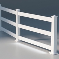 Valla para Caballos de PVC de 6 Pies Compatible con Electricidad, Conductos Integrados, Fácil de Agregar Cables Cargados, Uso en Obras de Construcción de Ranchos, Modelado 3D