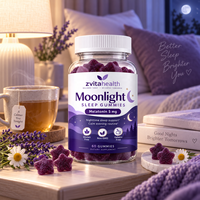 Gummies naturelles à faible teneur en sucre pour le sommeil, marque distributeur, avec 5 mg de mélatonine, vitamine et magnésium pour un endormissement plus rapide