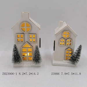 Room Light Decoration Pre Lit LED <strong>Christmas</strong> Winter <strong>Village</strong> Candle Holder Ceramic Porcelain <strong>Christmas</strong> <strong>House</strong> - Product Image 2