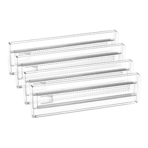 Diviseurs de tiroirs transparents réglables, séparateurs de tiroirs extensibles en plastique pour l'organisation de la <span class=keywords><strong>cuisine</strong></span>, de la chambre et du placard, hauteur de 3,2 pouces - Product Image 4