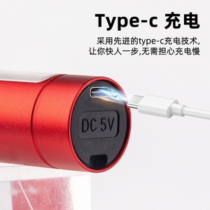 ไฟฉายค้อนฉุกเฉิน 450 ลูเมน USB ชาร์จใหม่ได้ อลูมิเนียมอัลลอยสีแดง มินิ คอบ ไซด์ไลท์ สำหรับรถฉุกเฉิน - Product Image 5