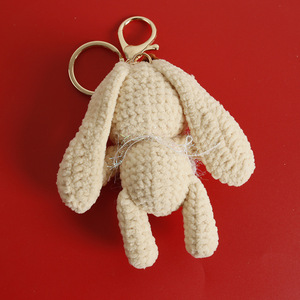 Nouvelle poupée <span class=keywords><strong>lapin</strong></span> en peluche <span class=keywords><strong>au</strong></span> <span class=keywords><strong>crochet</strong></span> avec oreilles tombantes, grand pendentif tissé à la main, breloque de sac <span class=keywords><strong>crochet</strong></span>ée à la main - Product Image 3