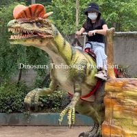 Uzaktan Kumandalı Robot Dinozor Binme Oyuncağı veya Binilebilir Eğlence Cihazı veya Gerçekçi Animatronik Dilophosaurus Binme Oyuncağı Satılık
