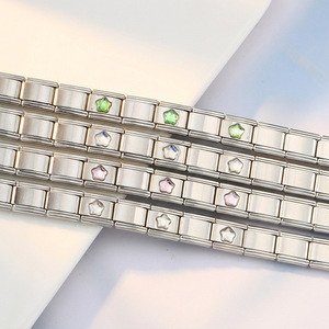 Pulsera Modular de Acero Inoxidable con Eslabones Italianos en Forma de Estrella, Joyería de Moda Unisex - Product Image 2