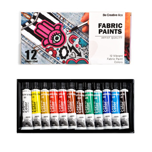 Be Creative - Juego de Pinturas <span class=keywords><strong>para</strong></span> <span class=keywords><strong>Tela</strong></span> Personalizadas <span class=keywords><strong>en</strong></span> Tubo, 12 Colores, Pintura <span class=keywords><strong>para</strong></span> Ropa, Pintura Permanente <span class=keywords><strong>para</strong></span> Ropa - Product Image 1