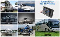 Chargeur de voiture double USB-A 18W et double PD3.0 30W avec affichage de tension pour véhicules 12V/24V, bateaux et applications marines