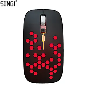 SUNGI新しいデザインBluetoothsワイヤレスマウス充電式バックライトハニカム軽量光学式マウスiPadノートブックiOS用