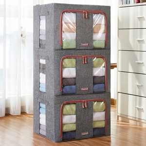 Daily necessities collapsible cotton linen storage box foldable Cube Storage Bin for toys