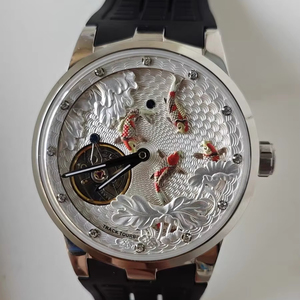 นาฬิกากลไกจักรกลของผู้ชาย3D Tourbillon หน้าปัดสามมิตินาฬิกาแฟชั่น KOI เหมือน<span class=keywords><strong>ปลา</strong></span>ในนาฬิกาน้ำ - Product Image 1
